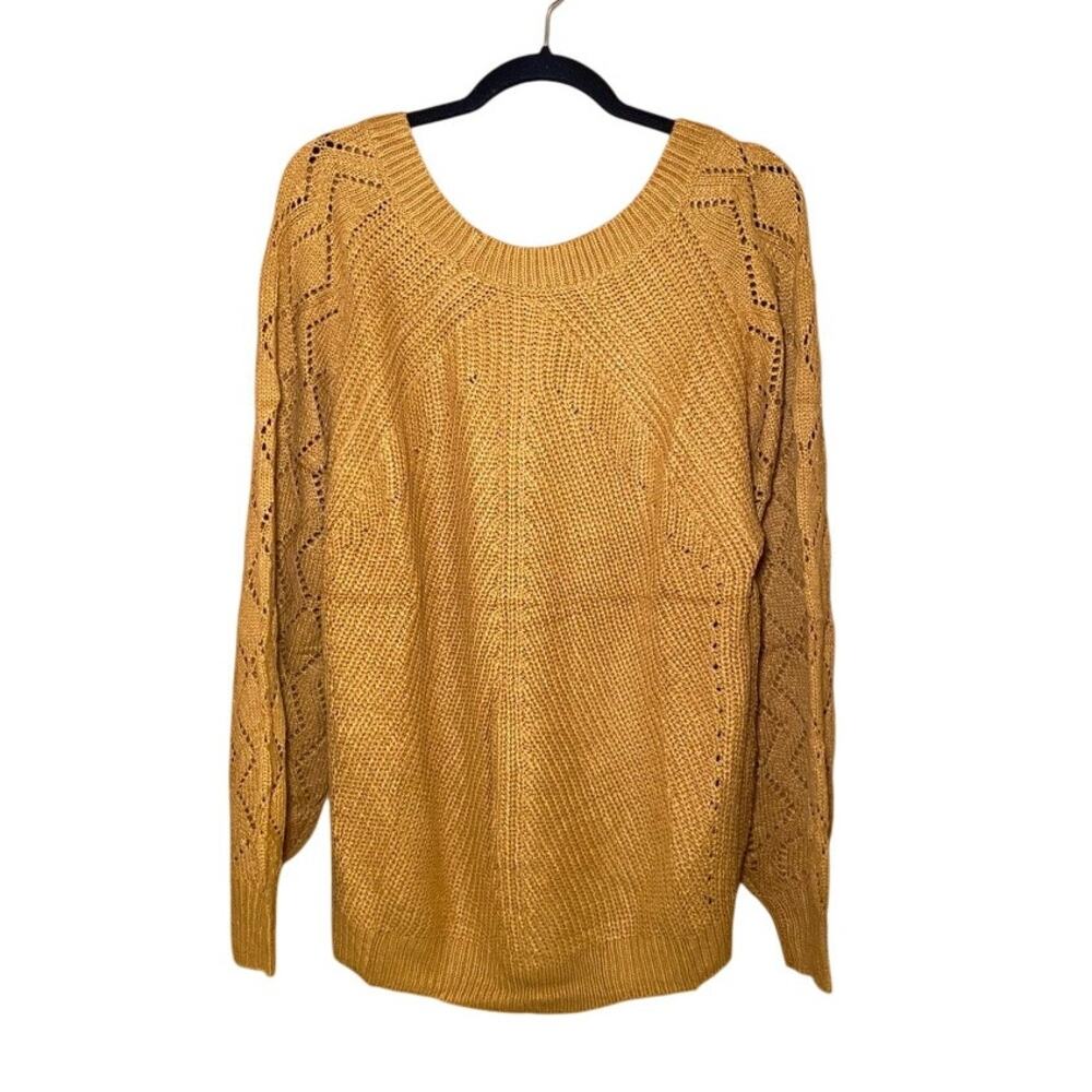 Mustard Yellow -  Knit Sweater - Women's Size Large